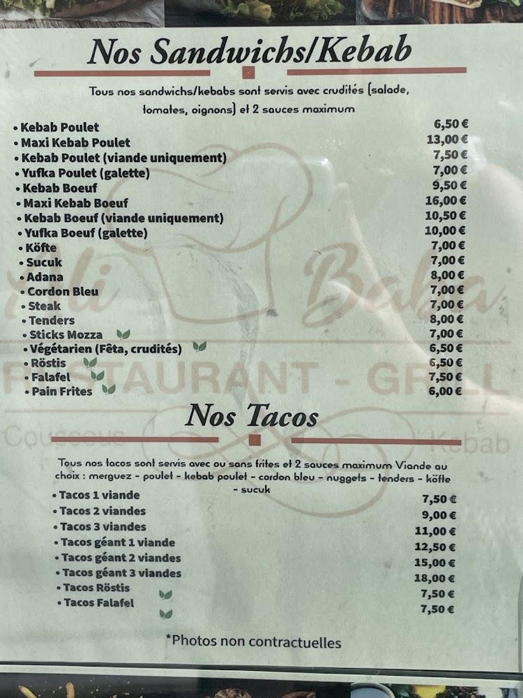 Chez Ali Baba - Menu Image 3